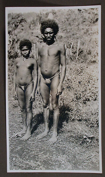 Man and Young Woman, Dr. Paul Baron de Rautenfeld (Swiss, 1865–1957), Gelatin silver print, Papua, New Guinea, made in Europe 