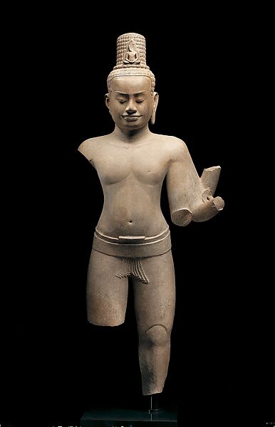 Standing Eight-Armed Avalokiteshvara, the Bodhisattva of Infinite Compassion, Stone, Cambodia 