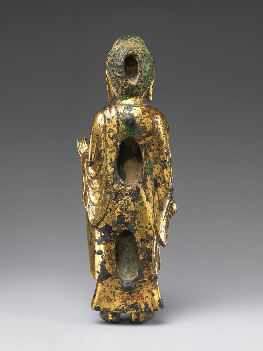 Standing Buddha, Gilt bronze, Korea