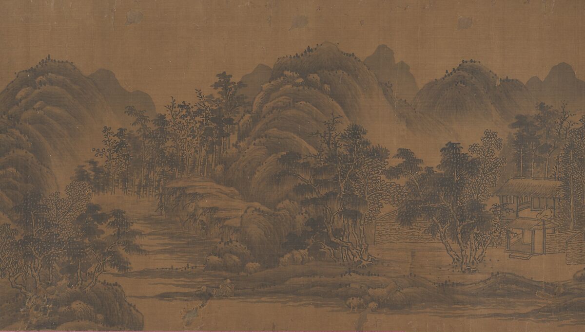 Landscape, Unidentified artist (17th century), Handscroll; ink on silk, China
