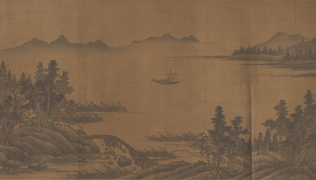 Landscape, Unidentified artist (17th century), Handscroll; ink on silk, China