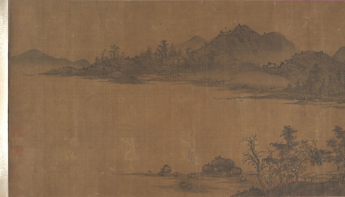 Landscape, Unidentified artist (17th century), Handscroll; ink on silk, China