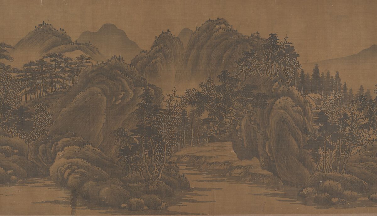 Landscape, Unidentified artist (17th century), Handscroll; ink on silk, China