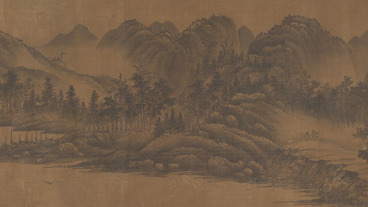 Landscape, Unidentified artist (17th century), Handscroll; ink on silk, China
