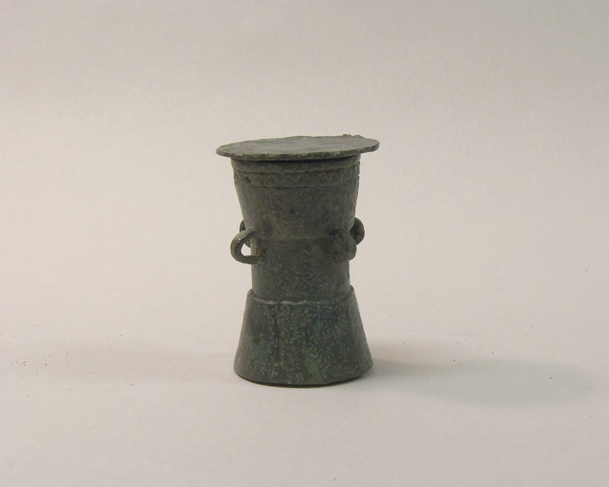 Lime Container in the Form of a "Mloko" Drum, Bronze, Indonesia (Java, Lumajang, Pasiran) 