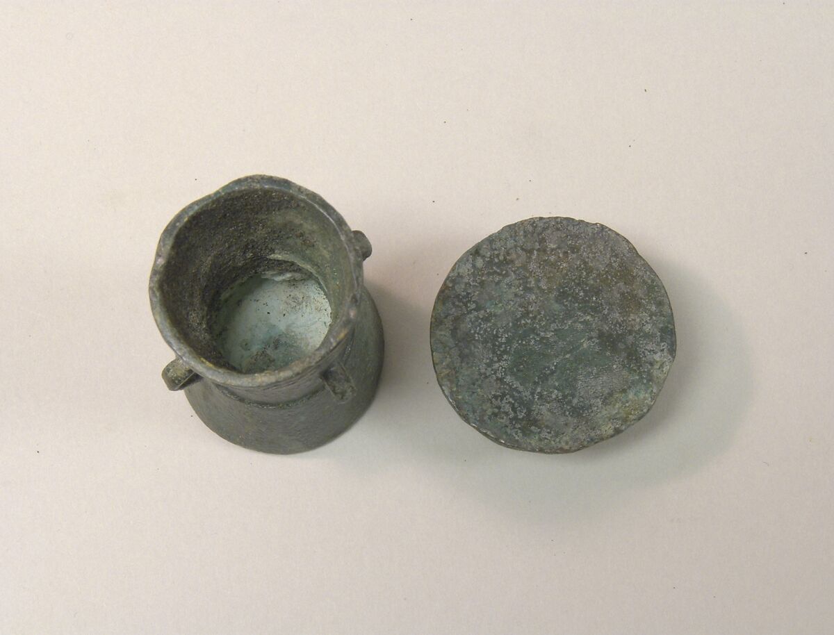 Lime Container in the Form of a "Mloko" Drum, Bronze, Indonesia (Java, Lumajang, Pasiran)