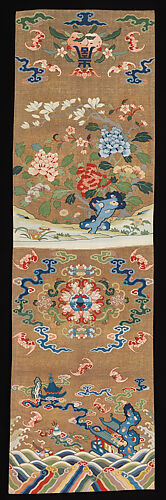 One of a Pair of Chair Strips with Auspicious Patterns