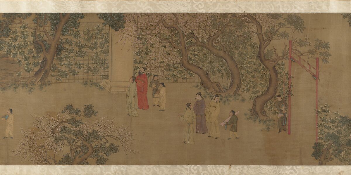 Brocade Hall, Unidentified artist  , 15th to 16th century?, Handscroll; ink and color on silk, China