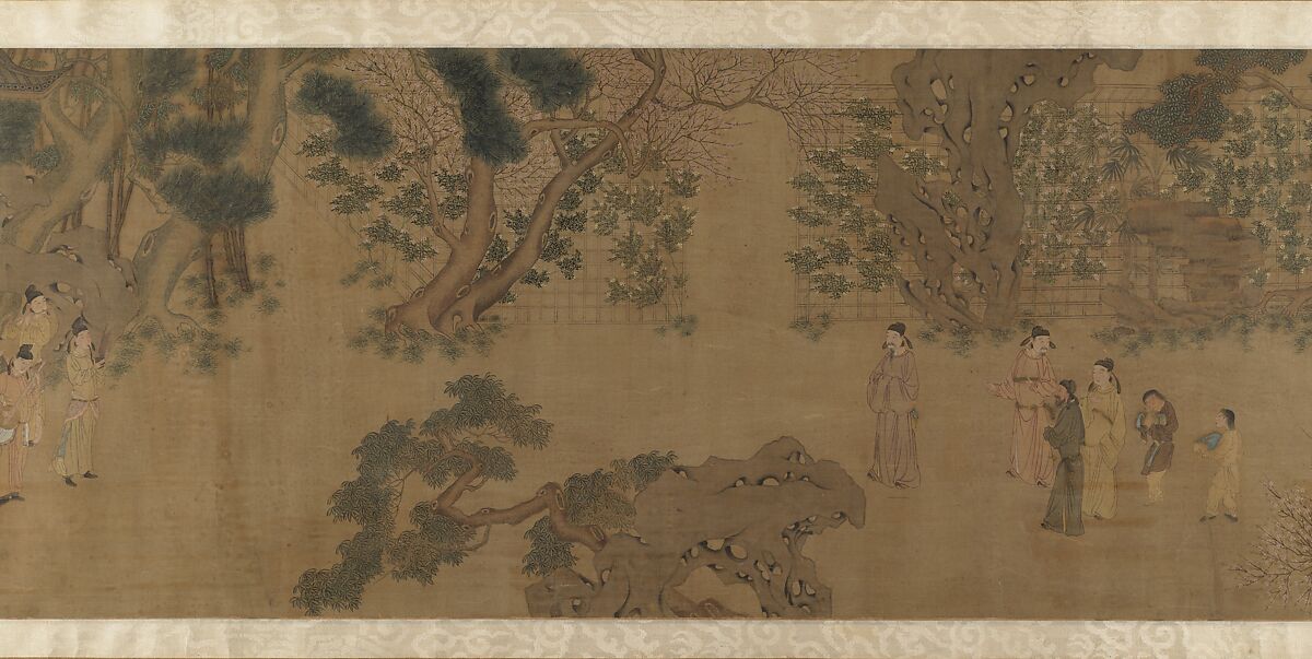 Brocade Hall, Unidentified artist  , 15th to 16th century?, Handscroll; ink and color on silk, China