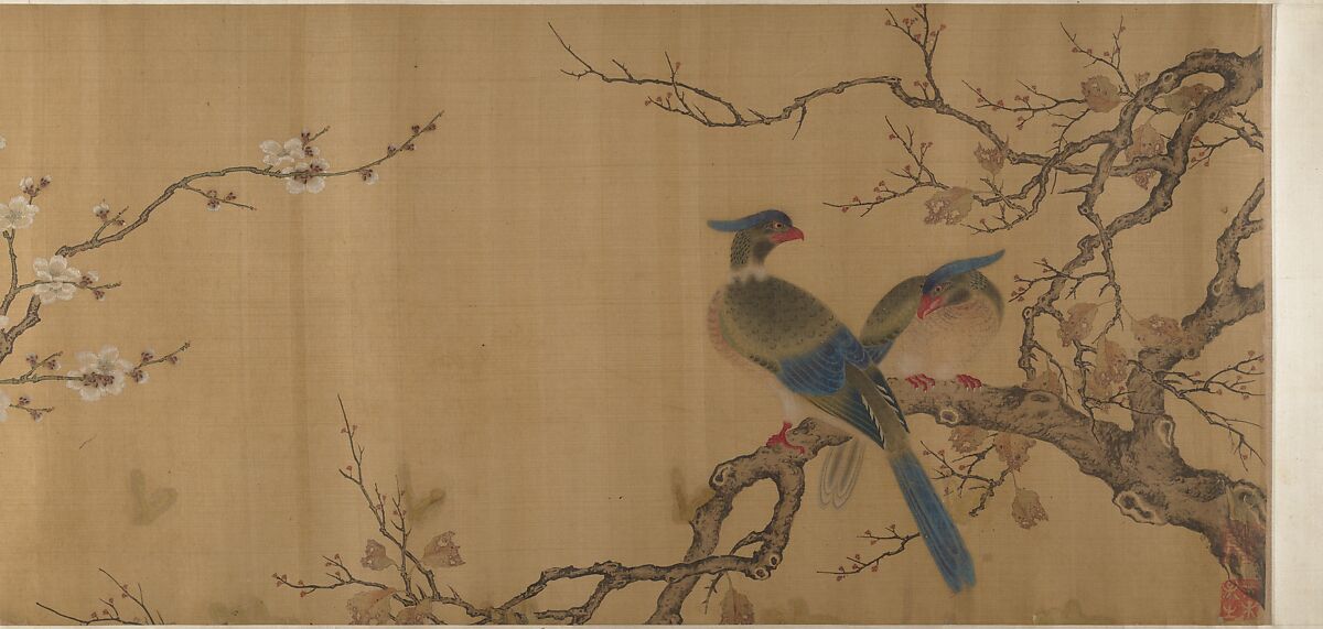 Birds on Branches, Unidentified artist  , 15th to 17th century, Handscroll; ink and color on silk, China