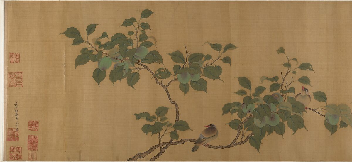 Birds on Branches, Unidentified artist  , 15th to 17th century, Handscroll; ink and color on silk, China