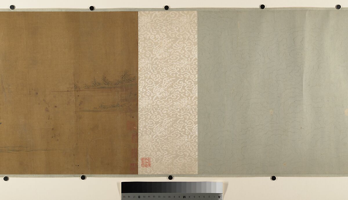 River Scene with Birds and Bamboo, Unidentified artist  , 17th century or later, Handscroll; ink and mineral color on silk, China