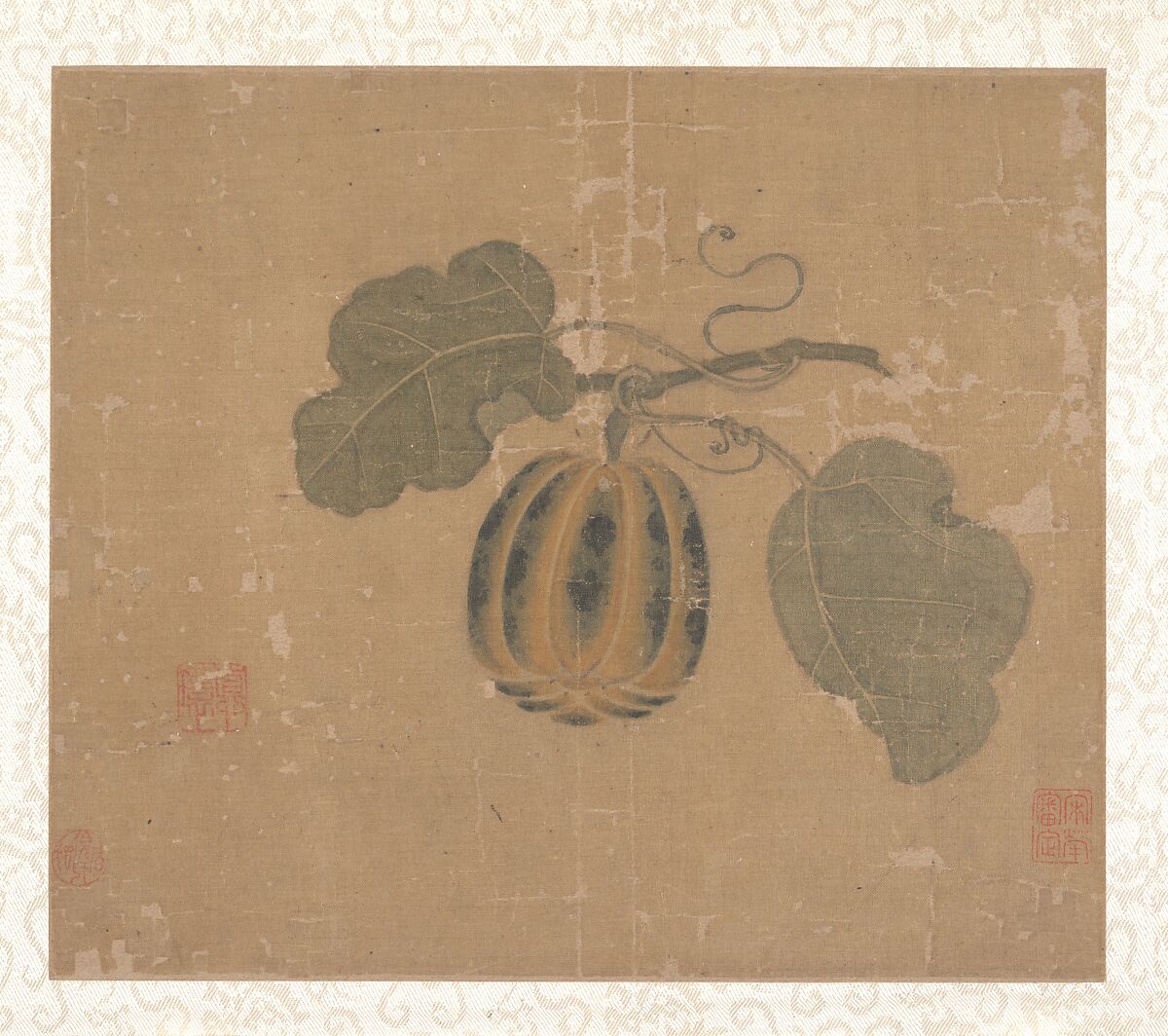 Squash, Unidentified artist, Album leaf; ink and color on silk, China 