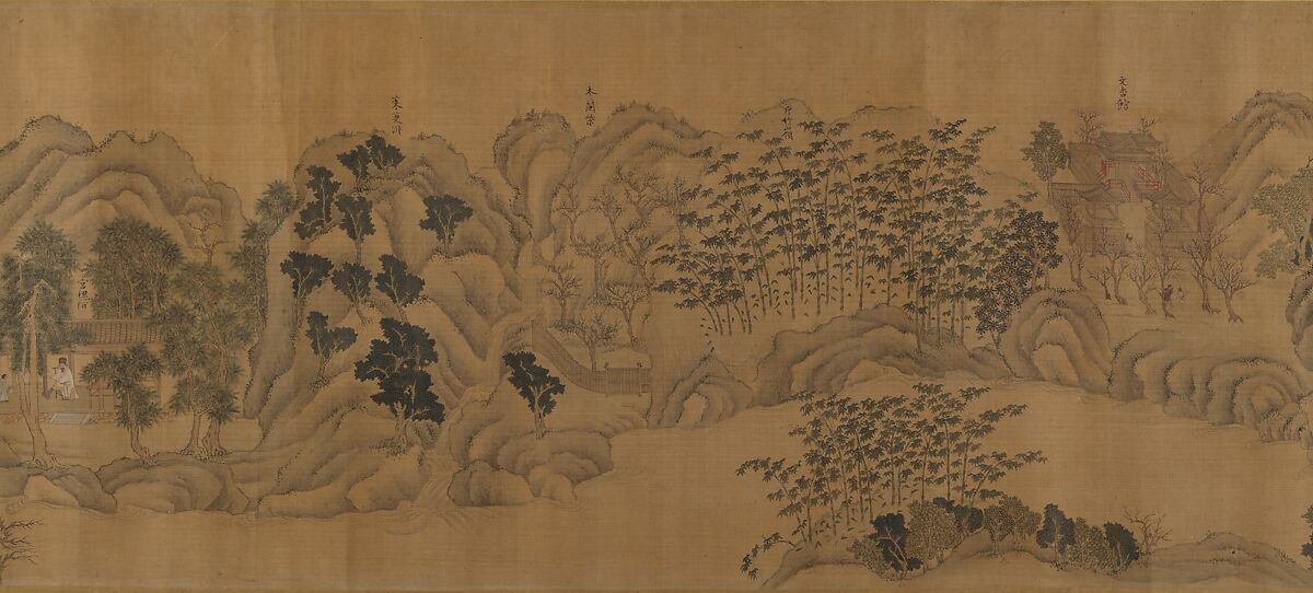 Wangchuan Villa, Unidentified artist  , 16th century, Handscroll; ink and color on silk, China