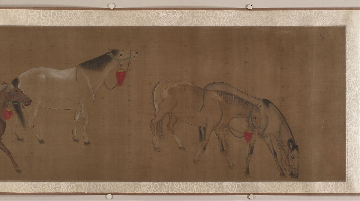 Eight Horses, Unidentified artist, Handscroll; ink and color on silk, China