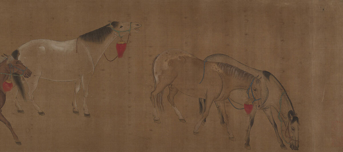 Eight Horses, Unidentified artist, Handscroll; ink and color on silk, China 