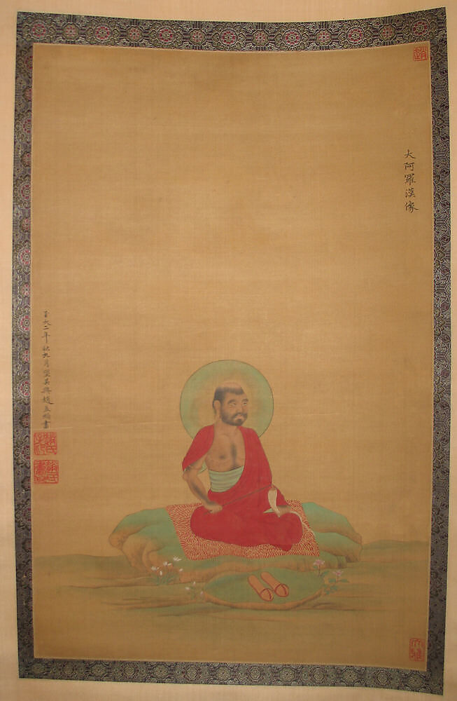 Luohan, Unidentified artist, Hanging scroll; ink and color on silk, China 