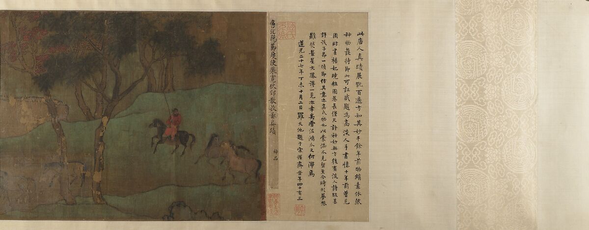 The Ten Horses, Unidentified artist, Handscroll; ink and color on silk, China