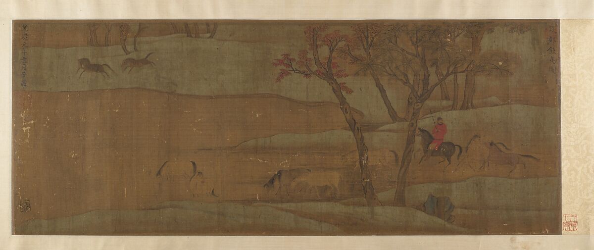 The Ten Horses, Unidentified artist, Handscroll; ink and color on silk, China