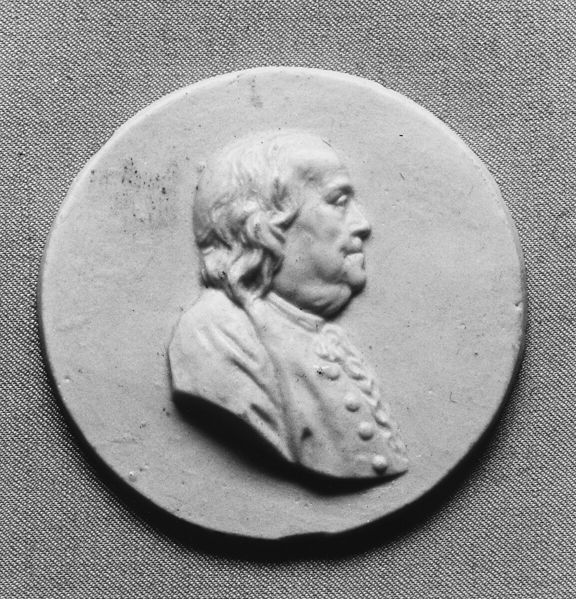 Plaque, White glass paste 