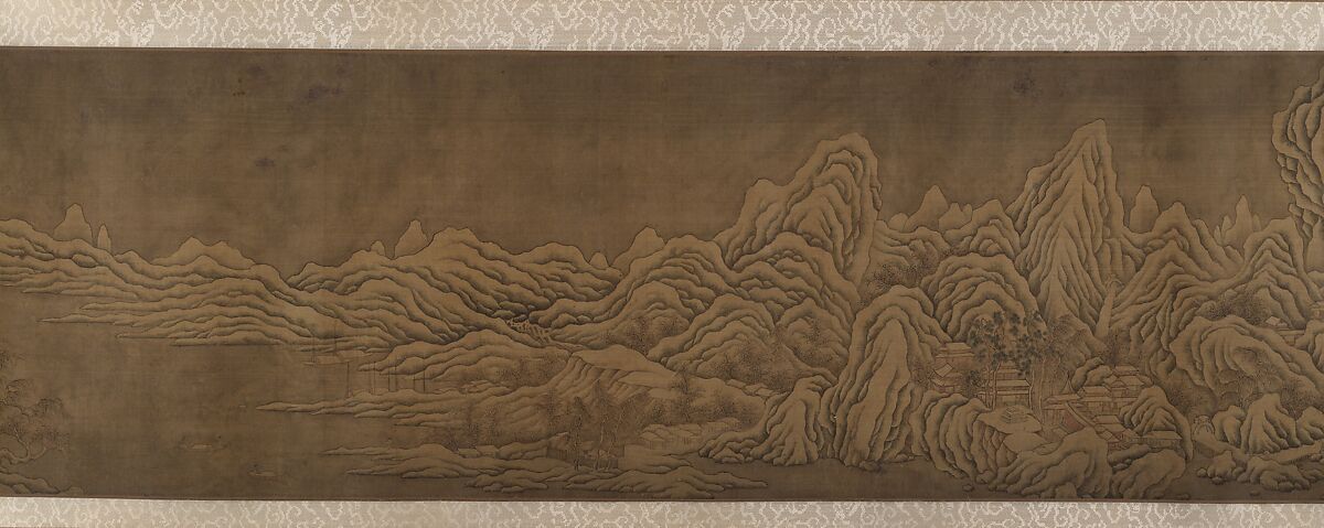 Mountains in the Snow, Unidentified artist, Handscroll; Ink and color on silk, China