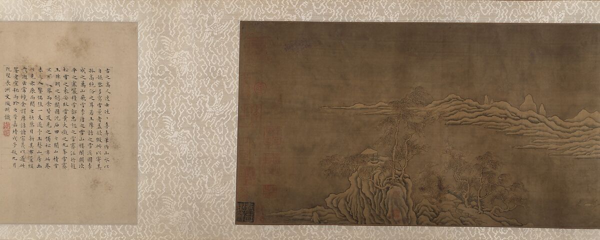 Mountains in the Snow, Unidentified artist, Handscroll; Ink and color on silk, China