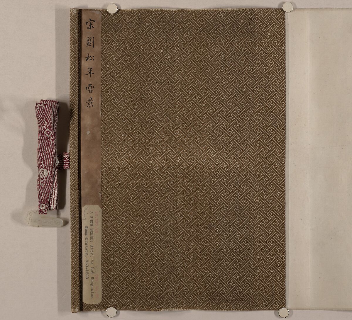 Mountains in the Snow, Unidentified artist, Handscroll; Ink and color on silk, China