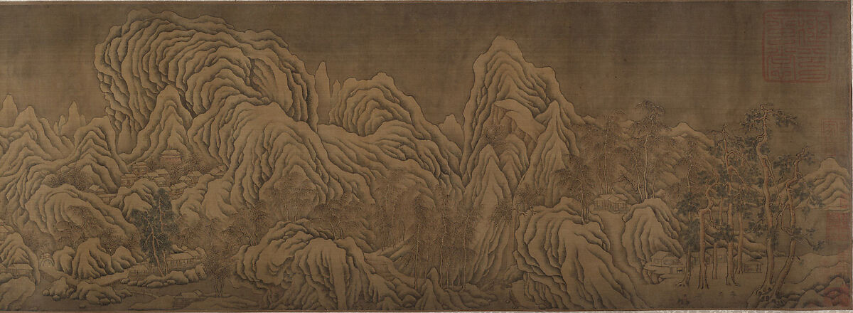 Mountains in the Snow, Unidentified artist, Handscroll; Ink and color on silk, China 