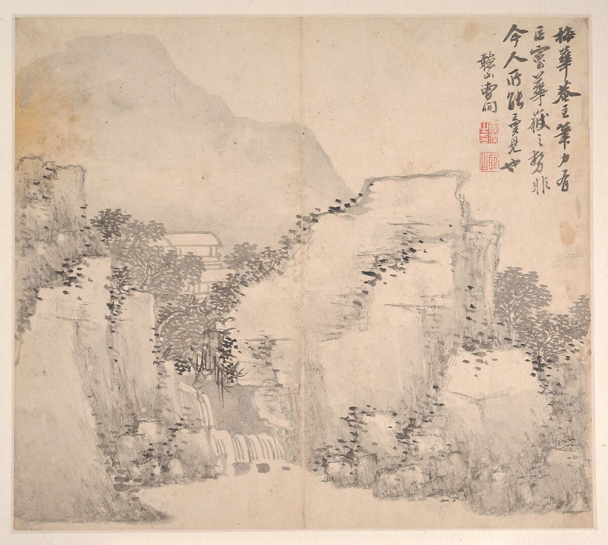 Landscapes in the Styles of Various Artists, Cao Jian (Chinese, active early 18th century), Album of twelve leaves; ink and color on paper, China