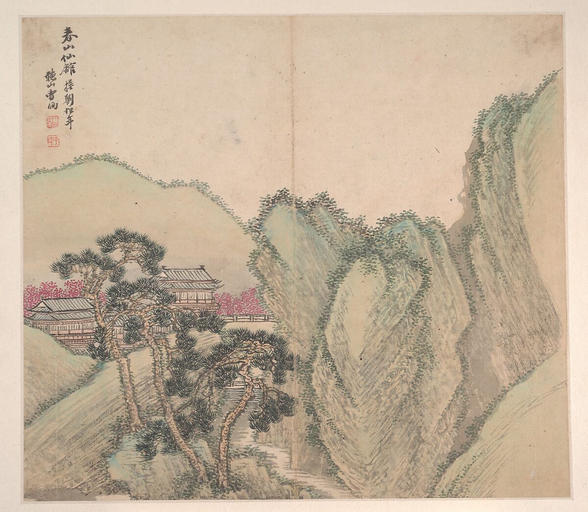 Landscapes in the Styles of Various Artists, Cao Jian (Chinese, active early 18th century), Album of twelve leaves; ink and color on paper, China