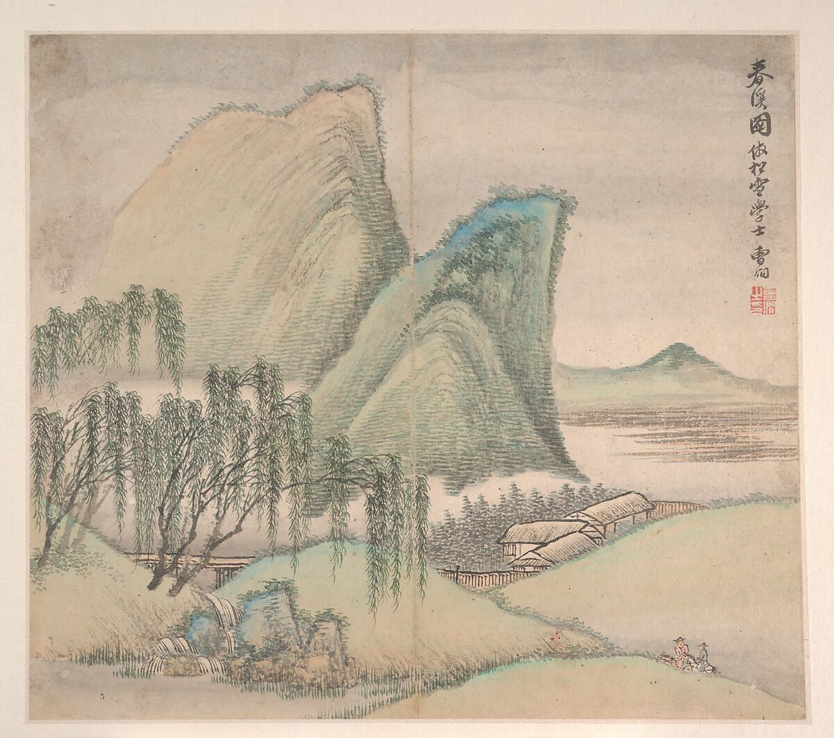 Landscapes in the Styles of Various Artists, Cao Jian (Chinese, active early 18th century), Album of twelve leaves; ink and color on paper, China
