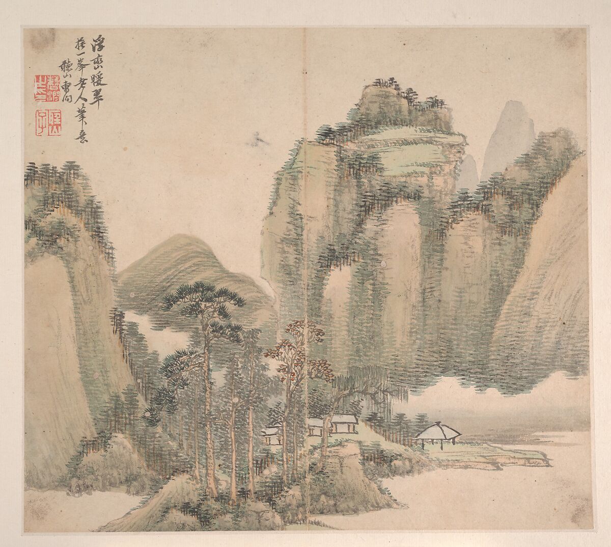 Landscapes in the Styles of Various Artists, Cao Jian (Chinese, active early 18th century), Album of twelve leaves; ink and color on paper, China
