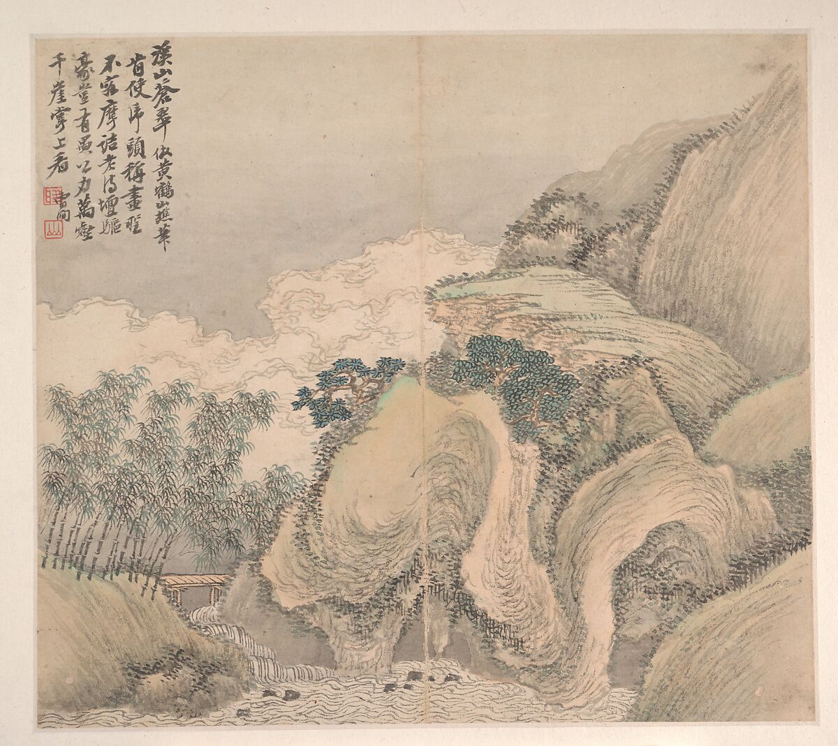 Landscapes in the Styles of Various Artists, Cao Jian (Chinese, active early 18th century), Album of twelve leaves; ink and color on paper, China