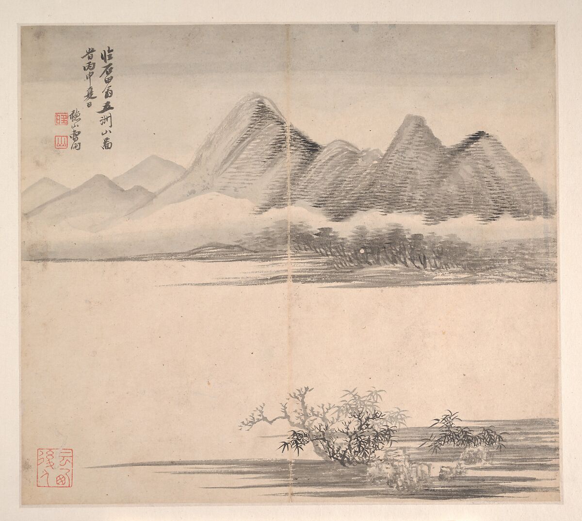 Landscapes in the Styles of Various Artists, Cao Jian (Chinese, active early 18th century), Album of twelve leaves; ink and color on paper, China