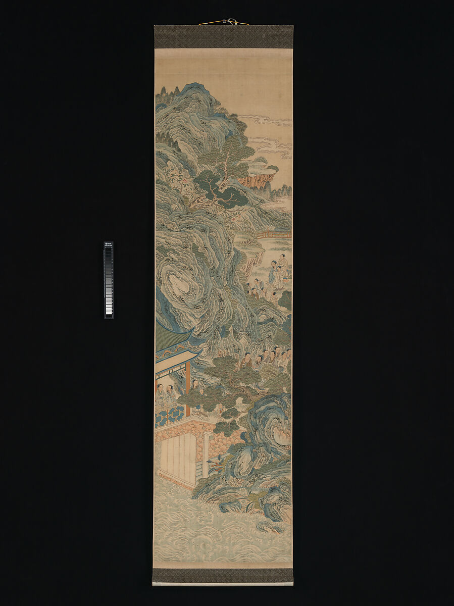 Mythical landscape with immortals, Unidentified artist Chinese, 18th century, Silk tapestry (kesi) with sections of hand-painted ink and color, China