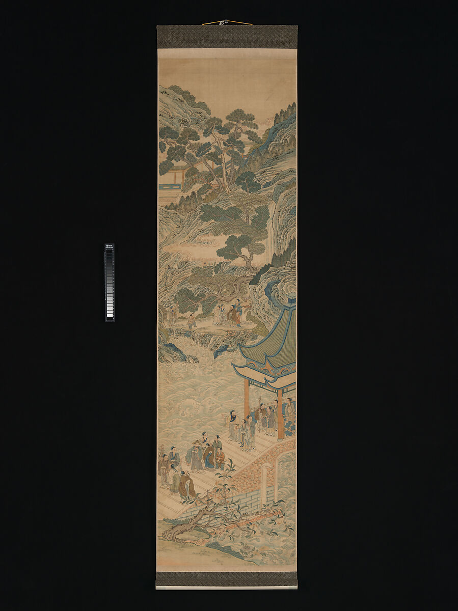 Mythical landscape with immortals, Unidentified artist Chinese, 18th century, Silk tapestry (kesi) with sections of hand-painted ink and color, China