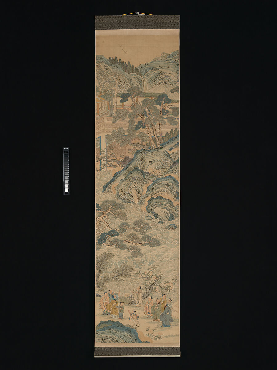 Mythical landscape with immortals, Unidentified artist Chinese, 18th century, Silk tapestry (kesi) with sections of hand-painted ink and color, China