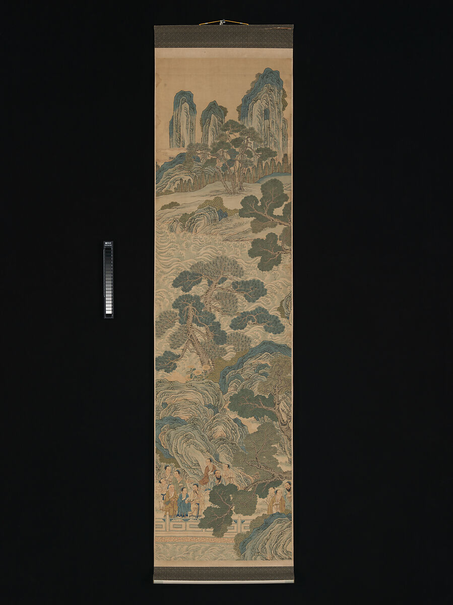 Mythical landscape with immortals, Unidentified artist Chinese, 18th century, Silk tapestry (kesi) with sections of hand-painted ink and color, China