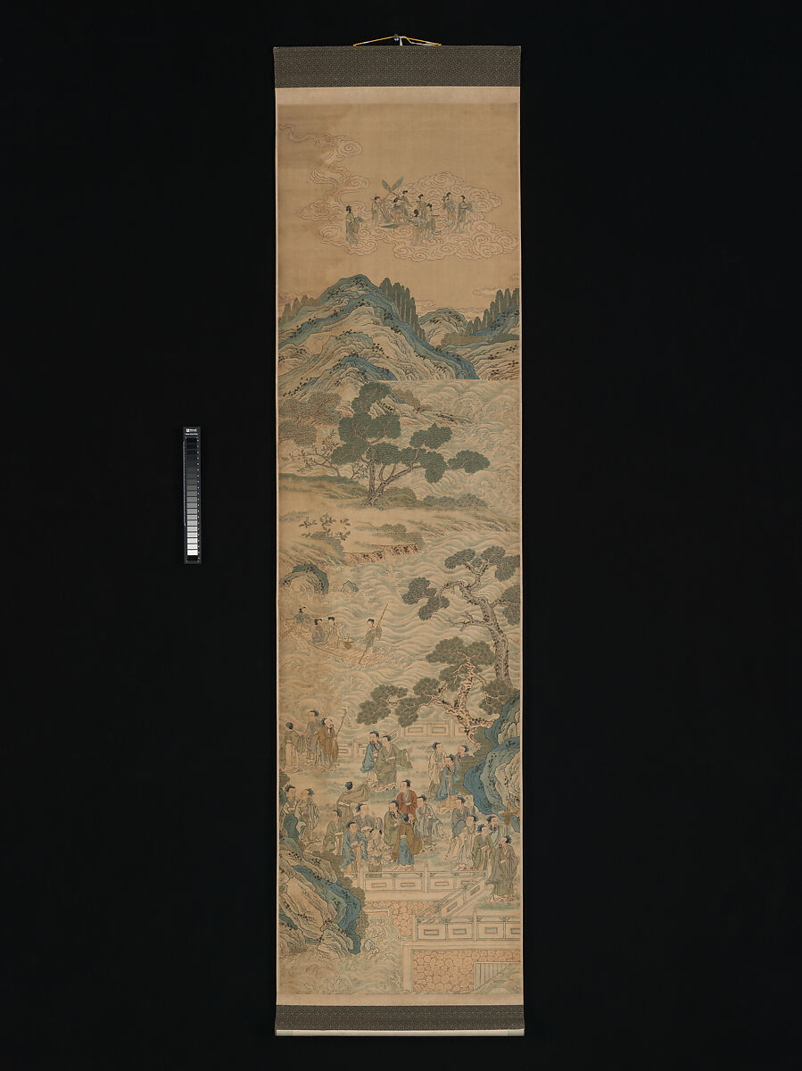 Mythical landscape with immortals, Unidentified artist Chinese, 18th century, Silk tapestry (kesi) with sections of hand-painted ink and color, China