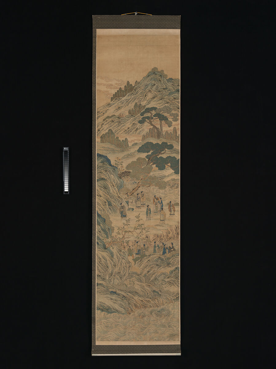 Mythical landscape with immortals, Unidentified artist Chinese, 18th century, Silk tapestry (kesi) with sections of hand-painted ink and color, China