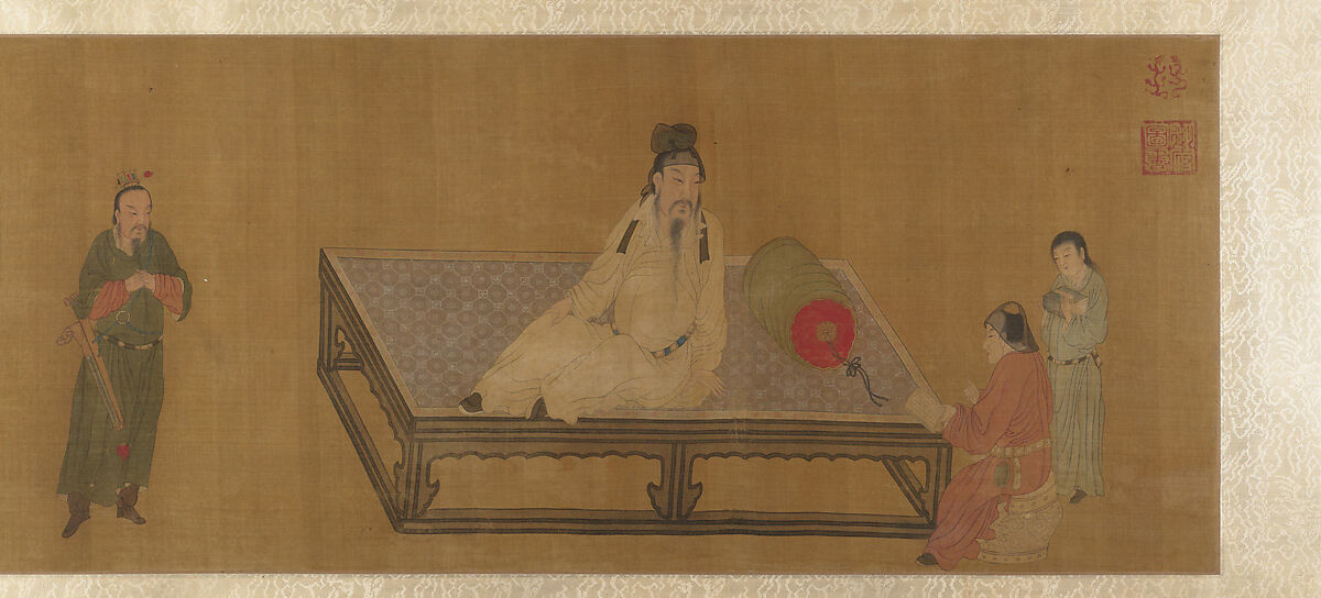 Copy of Tang Ming Huang Instructing the Prince, Unidentified artist, Handscroll; ink and color on silk, China 