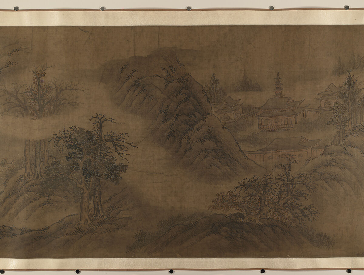 Landscape, Unidentified artist, Handscroll; ink and color on paper, China 