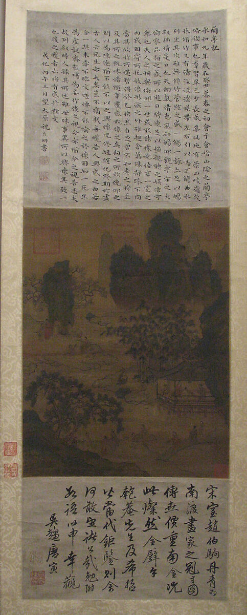 Orchid Pavilion or Lanting, Unidentified artist, Hanging scroll; ink and color on silk, China 