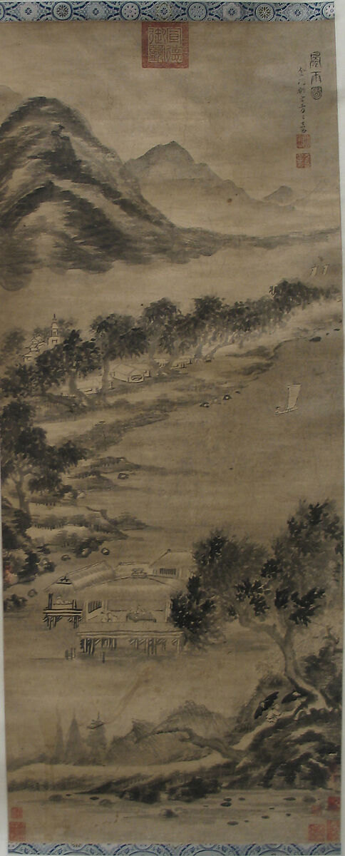 Wind and Water: Landscape in the Style of Mi Fu, Unidentified artist, Hanging scroll; ink on paper, China 
