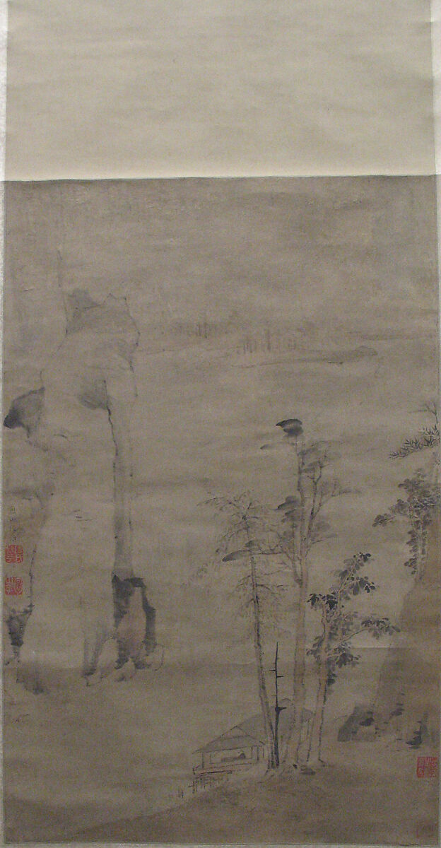 An Autumnal Grove, Unidentified artist, Hanging scroll; ink and color on paper, China 