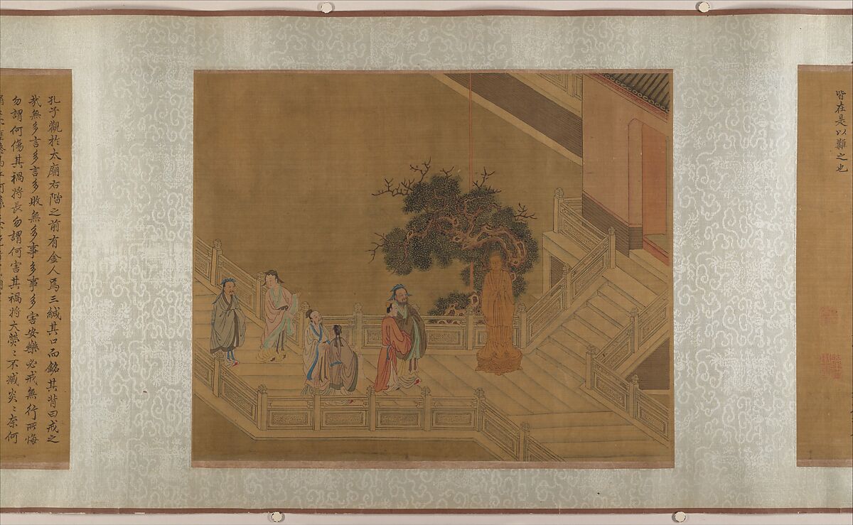 Family Training, Unidentified artist, Ten panels mounted as a handscroll; ink and color on silk, China
