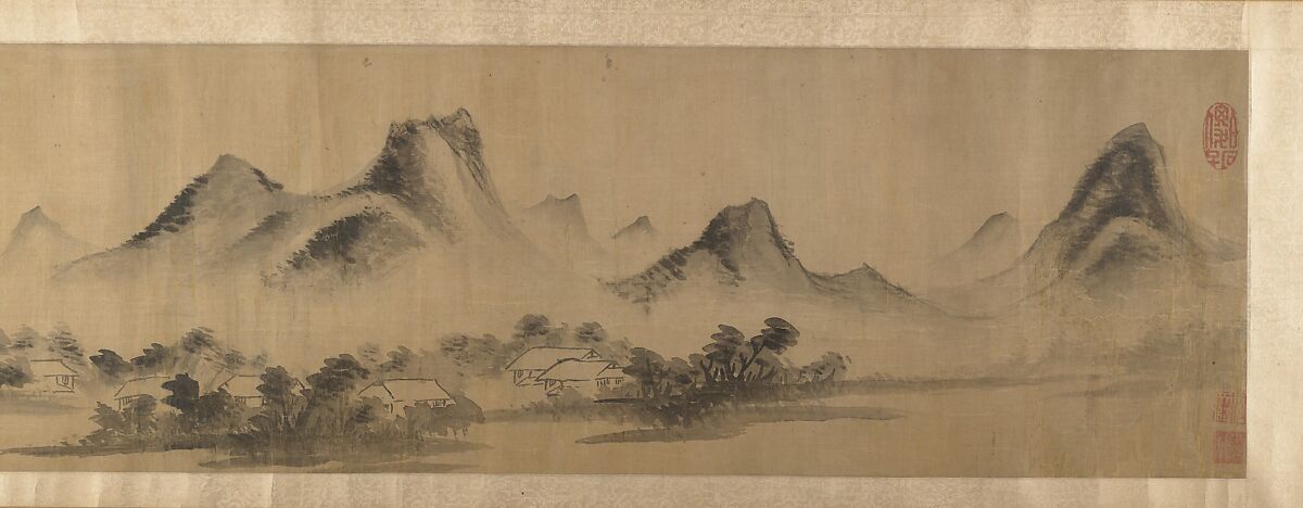 Cloudy Mountain in the Style of Mi Fu (1052–1107), Unidentified artist, Handscroll; ink on silk, China