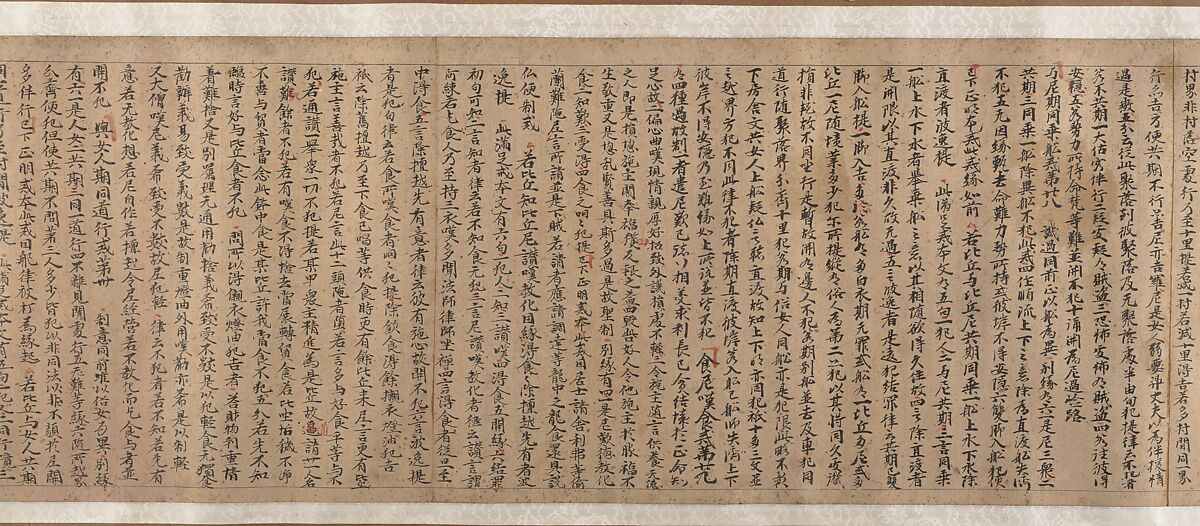 Three Buddhist prayer rolls (fragments), Unidentified artist Chinese, 16th century, Set of three handscroll; ink on paper, China