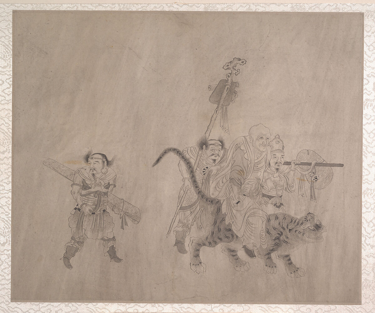 Procession of Arhats, Unidentified artist, Album of ten leaves; ink on silk, China