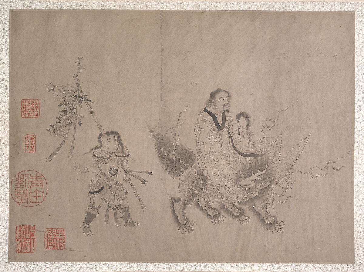 Procession of Arhats, Unidentified artist, Album of ten leaves; ink on silk, China